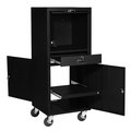 Global Industrial Mobile Security Computer Cabinet, Black, 24-1/2W x 22-1/2D x 60-3/8H 706669BK